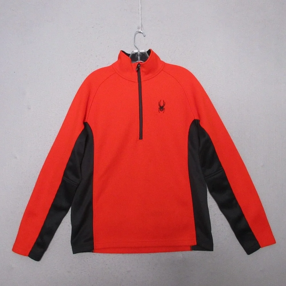 Spyder Core Sweater Men Medium 1/4 Zip Mock Neck Outdoor Hike Colorblock Comfort